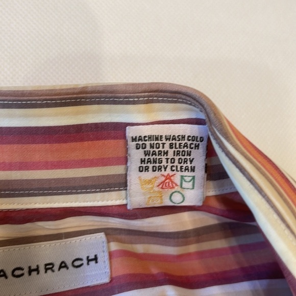 𝅺BACHRACH Striped Button Down Shirt Large - Picture 4 of 5